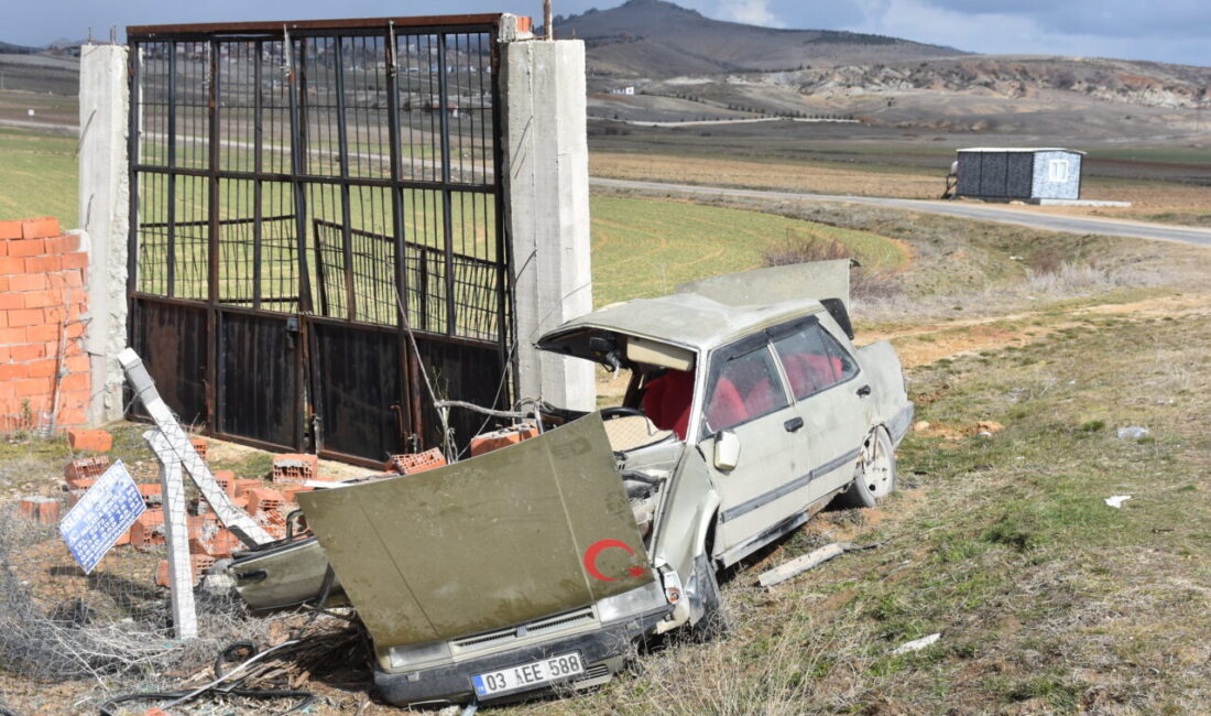 AFYONKARAHİSAR (AA) – Afyonkarahisar'ın İhsaniye ilçesinde otomobilin beton direğe çarpması