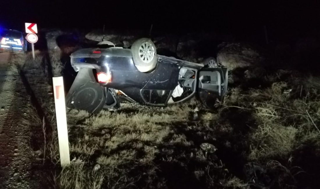 Afyonkarahisar'ın Çobanlar ilçesinde şarampole devrilen otomobildeki 4 kişi yaralandı.