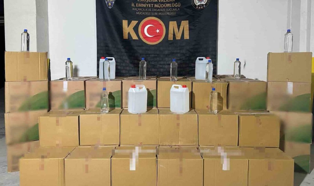 Eskişehir’e polis ekipleri bin 500 litre kaçak alkol ele geçirdi Eskişehir’de polis ekiplerince yapılan çalışmada bin 500 litre sahte/kaçak alkol
