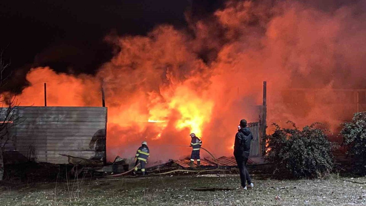 Eskişehir’de geri dönüşüm tesisinde çıkan yangın korkuttu.