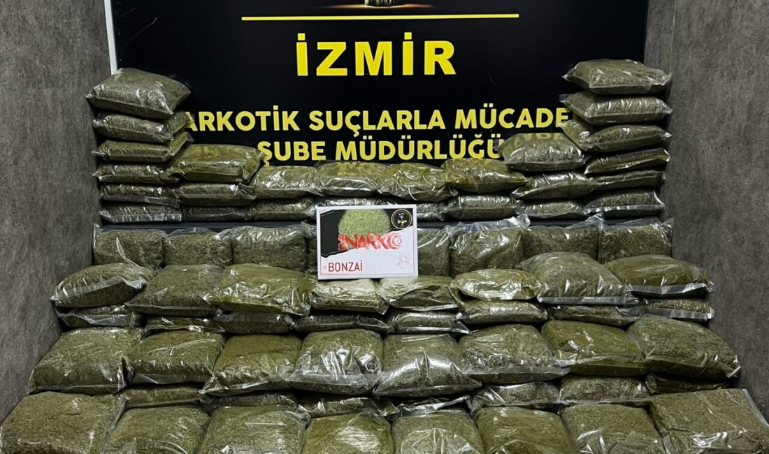İzmir’in Bayraklı ilçesinde 102 kilo 50 gram sentetik uyuşturucu ele