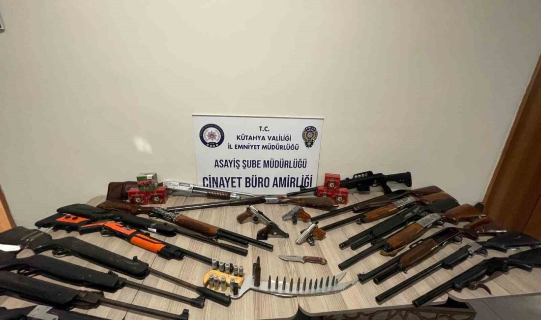 Kütahya Emniyet Müdürlüğü tarafından sosyal medya üzerinden tabanca, tüfek ve