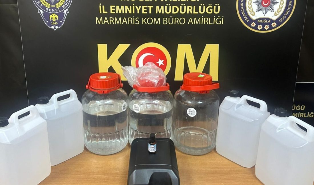 Muğla’nın Marmaris ve Bodrum ilçelerinde 164 litre kaçak etil alkol