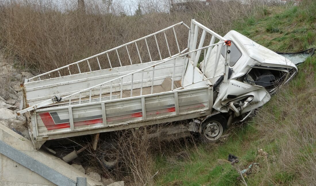 Çanakkale’nin Ezine ilçesinde, çalıntı bir kamyonetle şarampole uçan ehliyetsiz sürücü