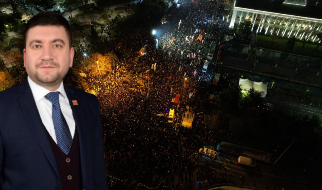 İBB Başkanı İmamoğlu'nun tutuklandığı yolsuzluk soruşturmasına tepki için düzenlenen Saraçhane