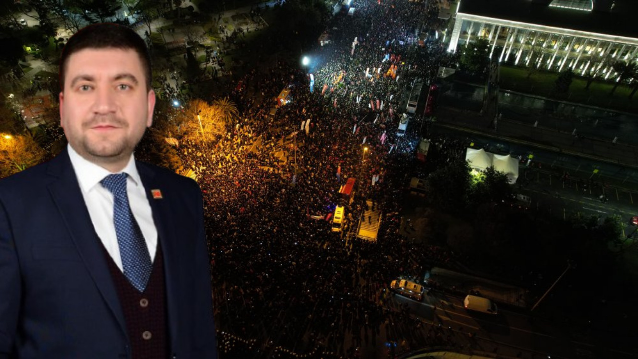İBB Başkanı İmamoğlu'nun tutuklandığı yolsuzluk soruşturmasına tepki için düzenlenen Saraçhane