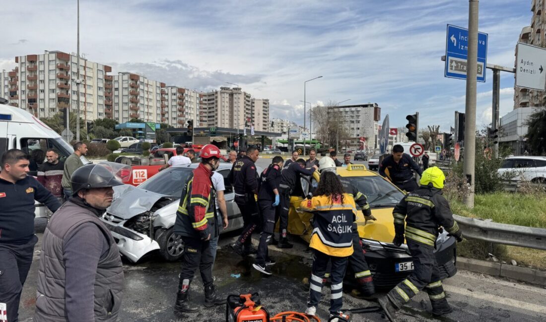 Aydın'da iki otomobilin çarpışması sonucu 2 kişi yaralandı.