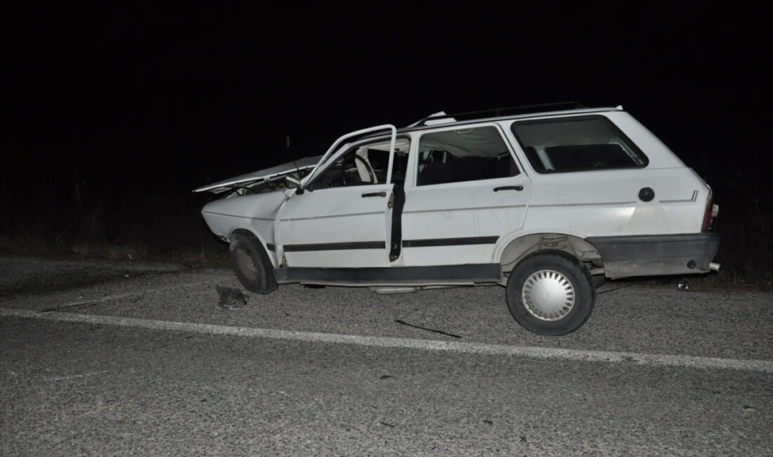 Manisa'nın Salihli ilçesinde, otomobilin arıza nedeniyle yol kenarında park halinde