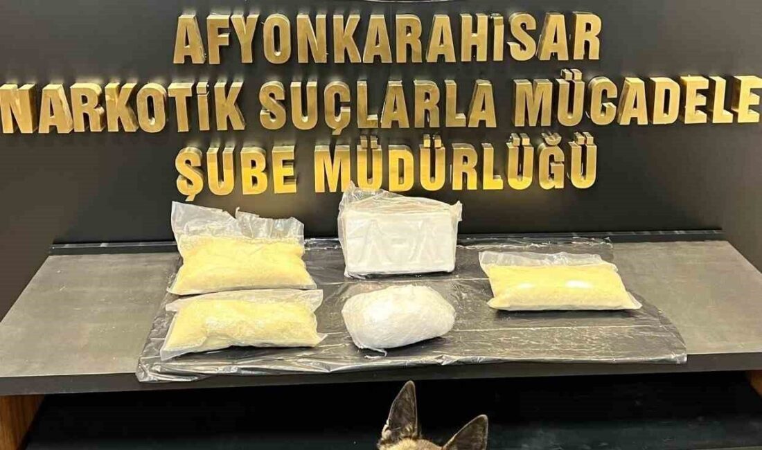 Afyonkarahisar’da polis tarafından şüphe üzerine durdurulan bir otomobilde yapılan aramada