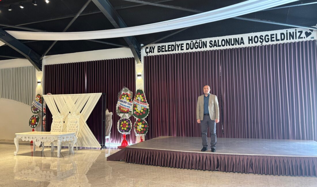 Çay Belediye Başkanı Yaşar Kemal Kantartopu'nun talimatlarıyla, Belediye Düğün Salonu