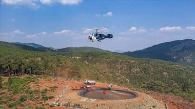 Afyonkarahisar’ın Bayat ilçesinde orman yangınlarıyla mücadeleyi güçlendirmek amacıyla helikopter destekli