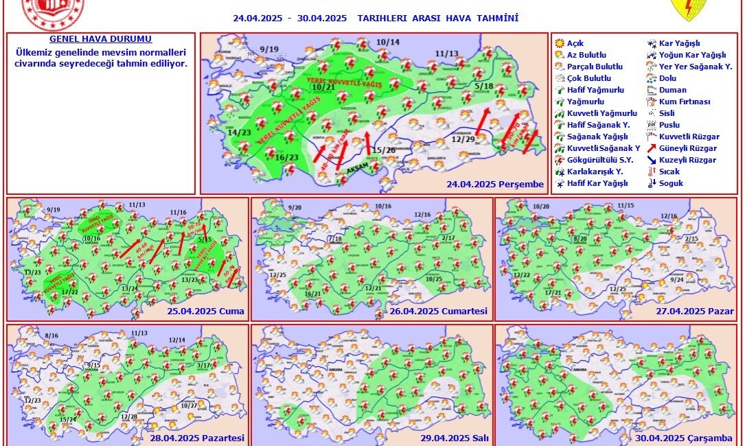  Meteoroloji’den yapılan son değerlendirmelere göre; yarın (Perşembe) Afyonkarahisar ve