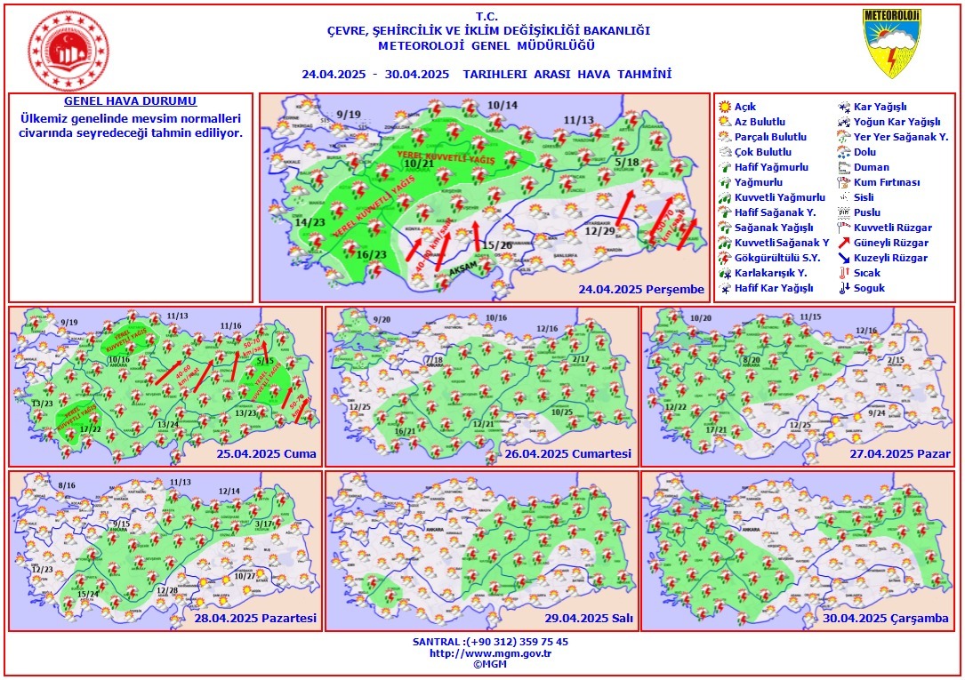   Meteoroloji’den yapılan son değerlendirmelere göre; yarın (Perşembe) Afyonkarahisar ve
