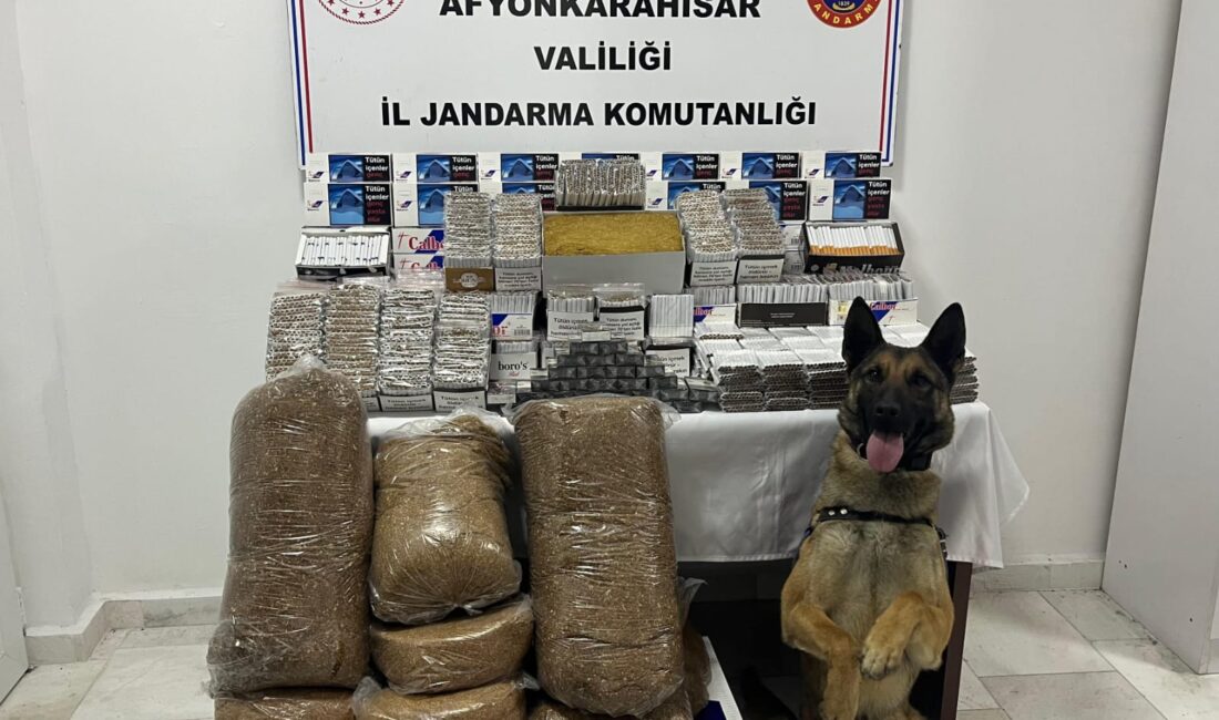 Afyonkarahisar İl Jandarma Komutanlığı ekipleri, kaçakçılıkla mücadele kapsamında yürüttükleri çalışmalar