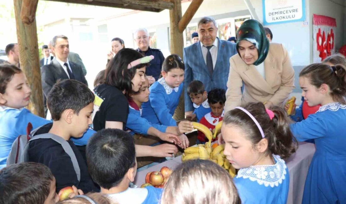 Afyonkarahisar Valiliği himayesinde başlatılan proje ile ilkokul öğrencilerine taze meyve