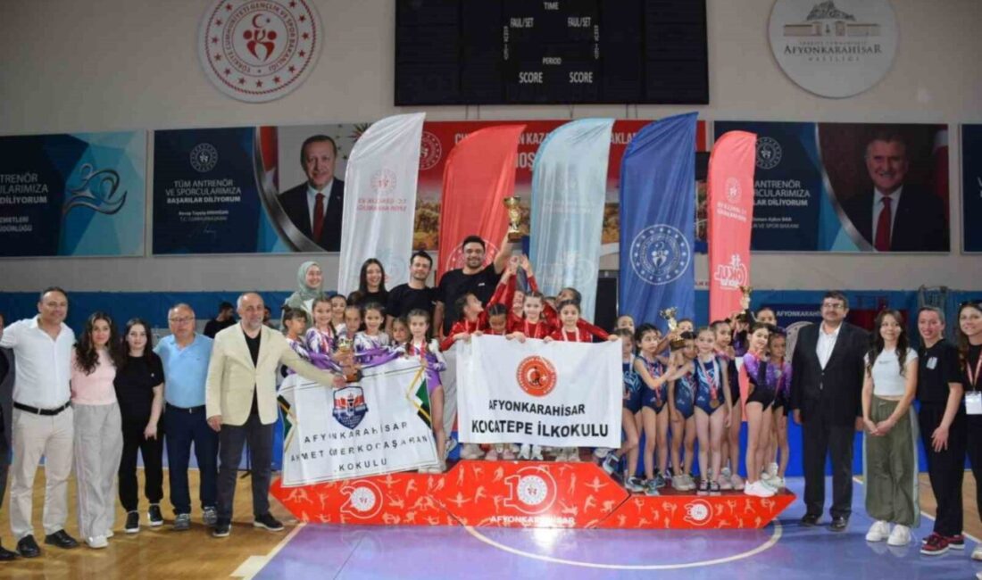 Afyonkarahisar’da ’Okul Sporları Jimnastik Müsabakaları’, Veysel Eroğlu Spor Salonu’nda yoğun