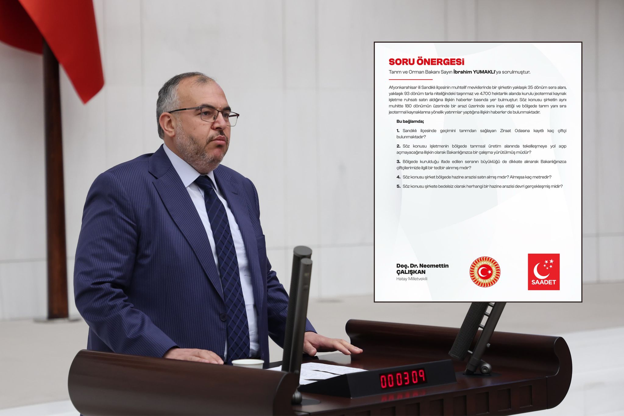 Saadet Partisi Hatay Milletvekili Doç. Dr. Necmettin Çalışkan, Afyonkarahisar’ın Sandıklı