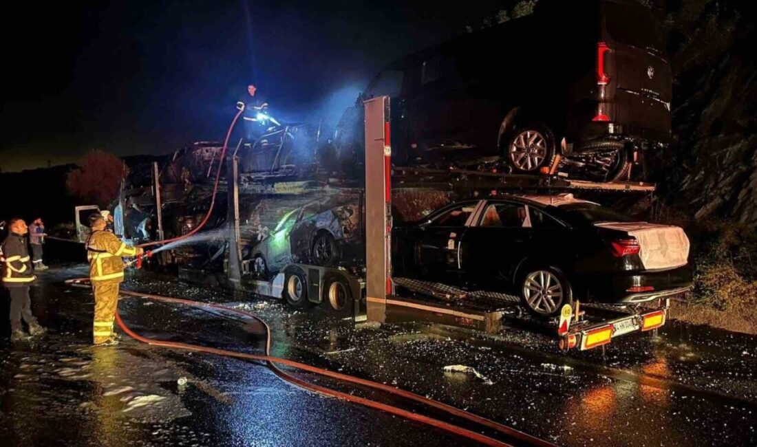 Bilecik’te seyir halinde iken bir anda motor bölümden alevler yükselen