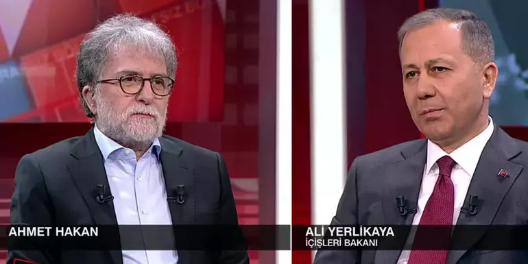 İçişleri Bakanı Ali Yerlikaya, CNN Türk ekranlarında Ahmet Hakan’ın sunduğu