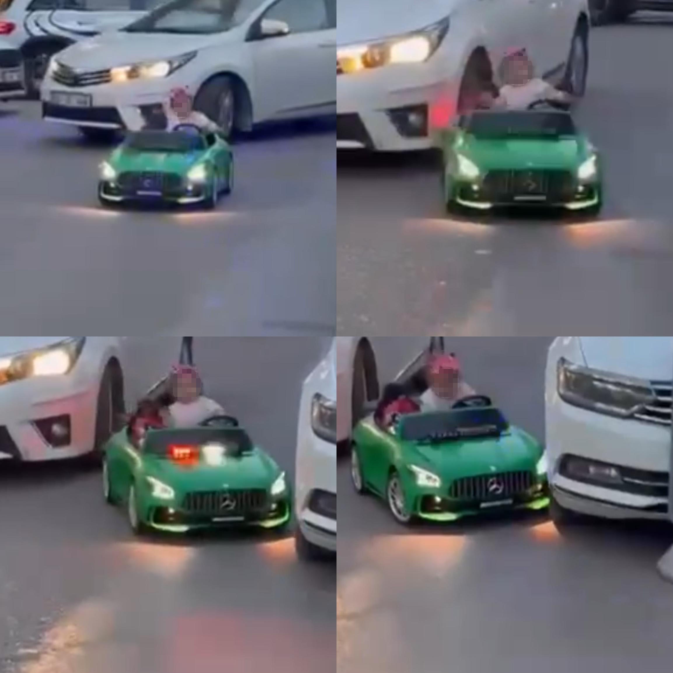 Mersin’de akülü araçla yola çıkan çocuğa bir otomobil çarptı. Ucuz