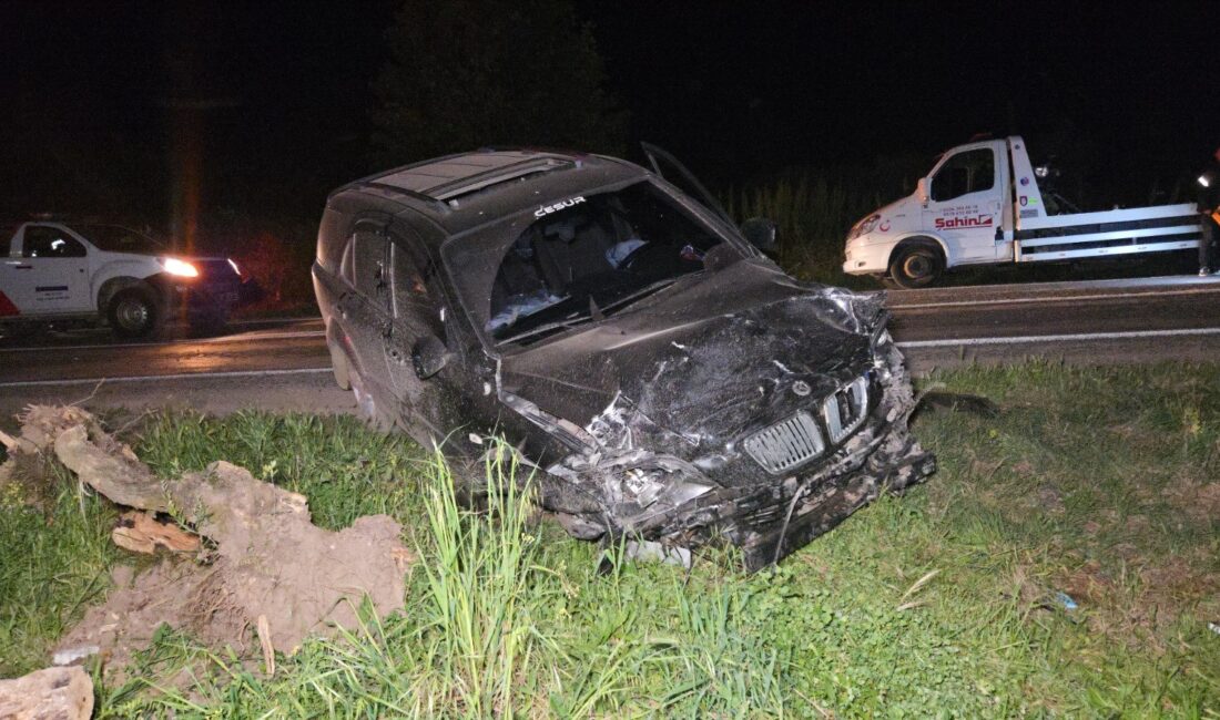 Bursa'nın Orhangazi ilçesinde lüks otomobil, karşı istikametten gelen cip ile