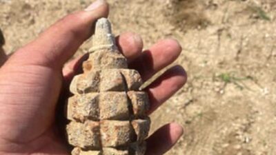  Ankara’nın Polatlı ilçesinde soğan tarlasında 104 yıllık patlamamış bir el