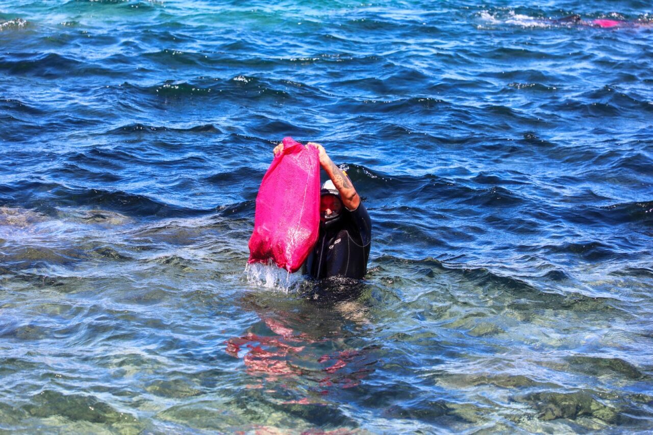 Muğla’nın Bodrum ilçesinde düzenlenen etkinlikte dalgıçlar, deniz dibindeki atıkları çıkardı.