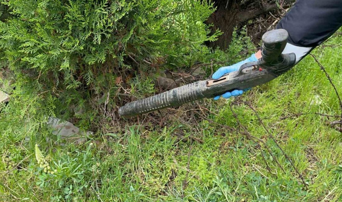 Çalılar budanınca ortaya çıktı! Eskişehir’de çalıların arasına gizlenmiş pompalı tüfek, yapılan budama işlemi ile