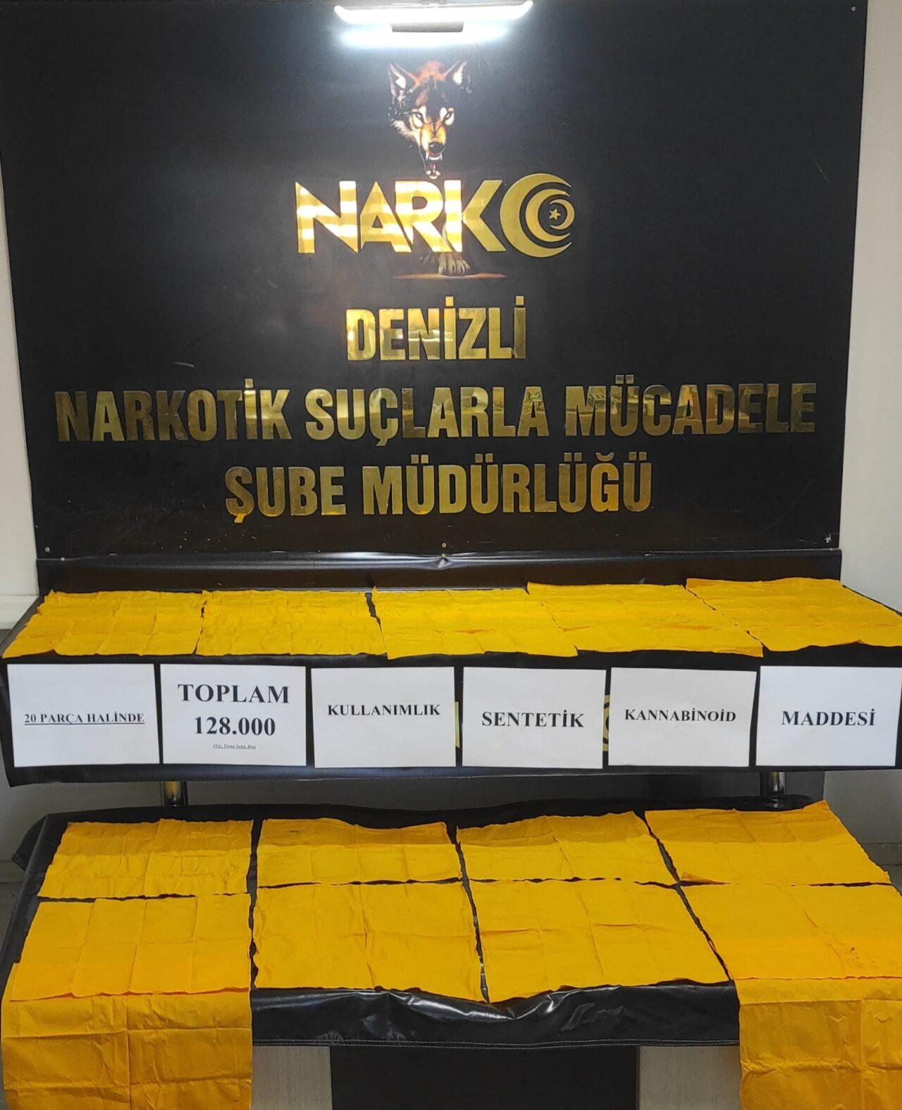 Denizli’de bir otomobilde 128 bin kullanımlık sentetik uyuşturucu ele geçirildi,