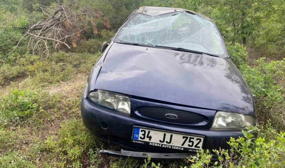 Bilecik’te seyir halinde kontrolden çıkan otomobil şarampole uçarken, 4 kişi