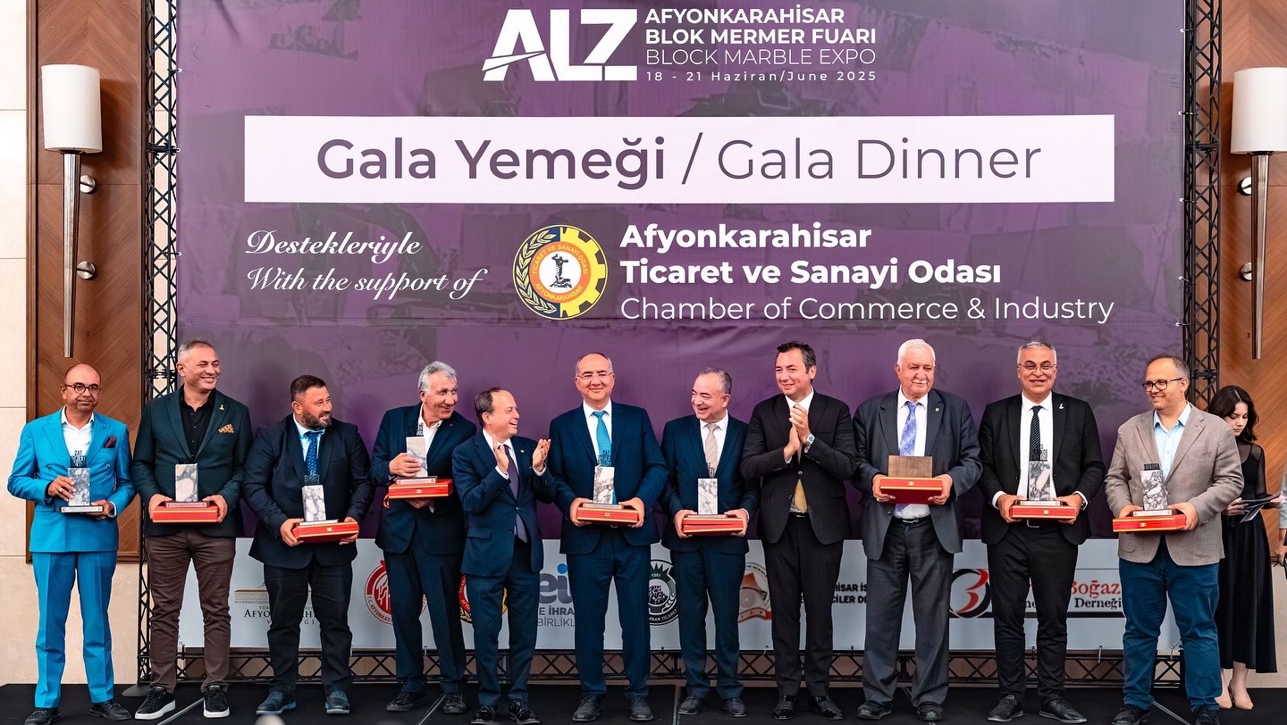 Afyonkarahisar Blok Mermer Fuarı gala yemeği düzenlendi. Sektör paydaşları gala