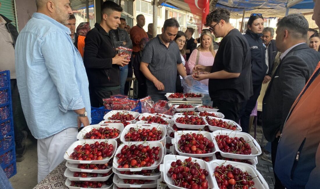 Manisa'nın Alaşehir ilçesinde düzenlenen kiraz yeme yarışında, birinciliği 10 dakikada