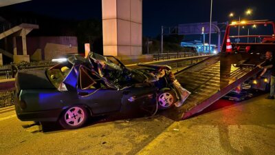 Bursa’nın Nilüfer ilçesinde meydana gelen trafik kazasında, seyir halindeki bir