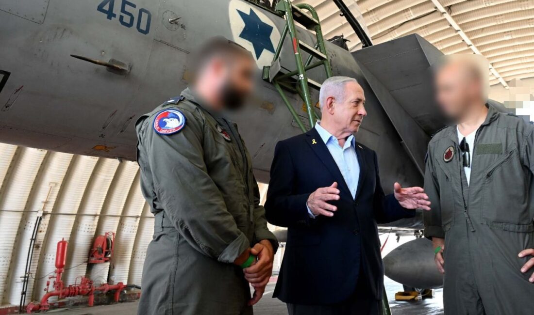 İsrail Başbakanı Binyamin Netanyahu, Tel Nof Hava Üssünü ziyaretinde yaptığı