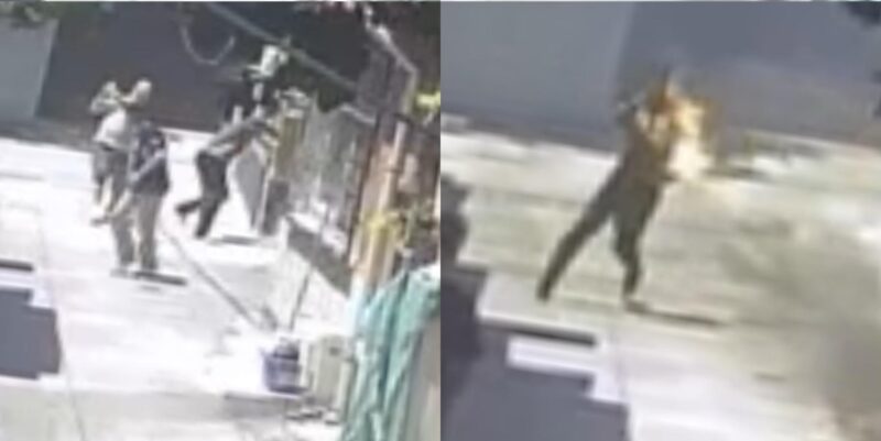 Adana'da, aralarında miras anlaşmazlığı bulunan amcası tarafından yanıcı madde dökülerek