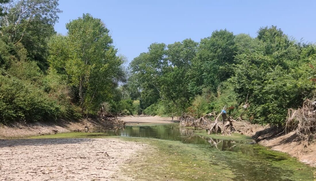  Çanakkale'de bulunan Kocabaş Çayı'nda yer yer görülen kuraklık nedeniyle balık