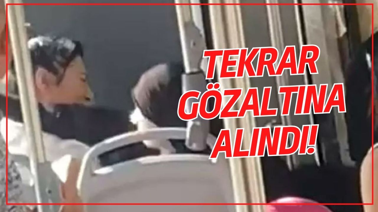 Denizli'de 2 yaşındaki kızıyla birlikte halk otobüsüne binen tesettürlü kadına