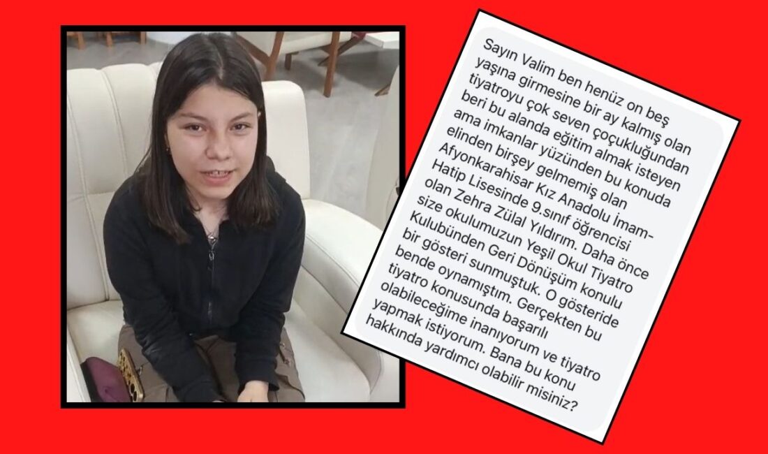 Afyonkarahisar Kız Anadolu İmam Hatip Lisesi 9. sınıf öğrencisi Zehra