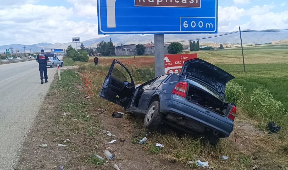 AFYONKARAHİSAR (AA) – Afyonkarahisar'ın Sandıklı ilçesinde, yön tabelasına çarpan otomobildeki