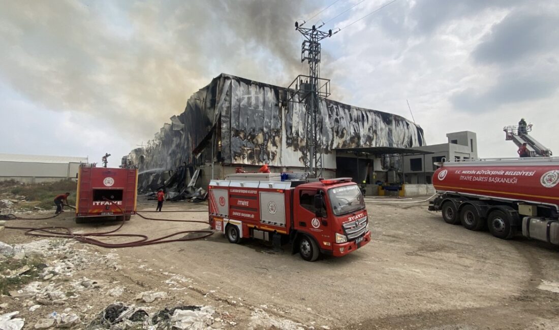 Mersin’de bir pamuk fabrikası deposunda yangın çıktı, çok sayıda ekip