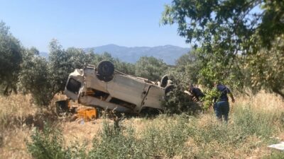 Aydın’ın Bozdoğan ilçesinde, takla atan panelvanın sürücüsü hayatını kaybetti. Alınan