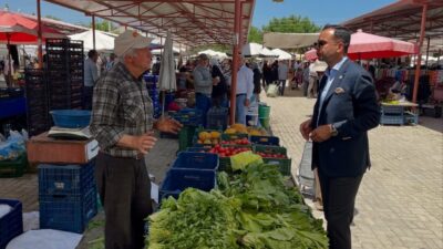Afyonkarahisar Sinanpaşa Kaymakamı Emrah Aslan, ilçeye kurulan pazar yerini ziyaret