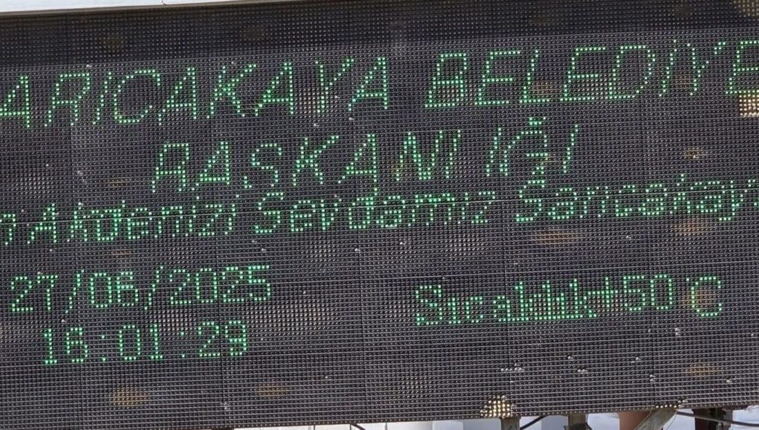 Eskişehir’in Sarıcakaya ilçesinde hava sıcaklığı bugün 50 derece olarak ölçüldü.