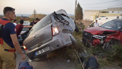 Manisa’nın Turgutlu ilçesinde meydana gelen trafik kazasında 1’i çocuk, 5