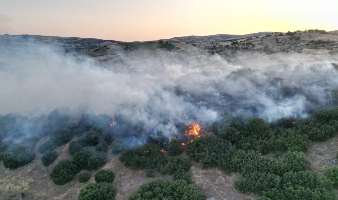 Manisa'nın Kula ilçesinde, yerleşim alanına yakın makilikte çıkan yangın söndürüldü.
