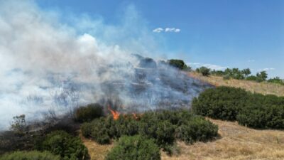  Manisa'nın Kula ilçesinde makilik alanda çıkan yangın kontrol altına alındı.
