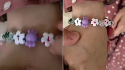 İstanbul Sultangazi'deki bir ilkokulda, okul kantininde satılan haç işaretli bileklik