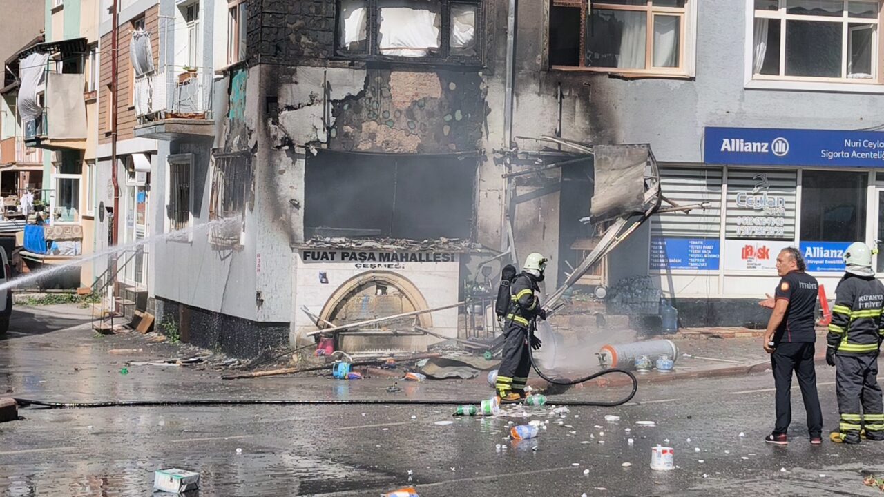 Kütahya'da tüp satışı yapılan bir iş yerinde meydana gelen patlamada