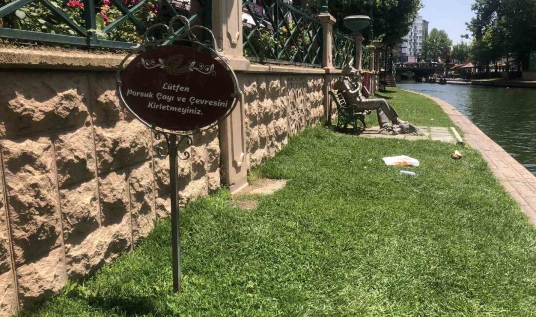 Eskişehir’de Porsuk Çayı’nın çevresinde bulunan yeşillik alanların bazı bölümleri, uyarı