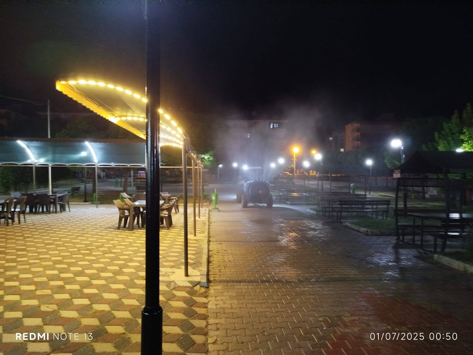 Sultandağı Belediyesi, vatandaşların yaz mevsimini huzur içinde geçirebilmesi için gece